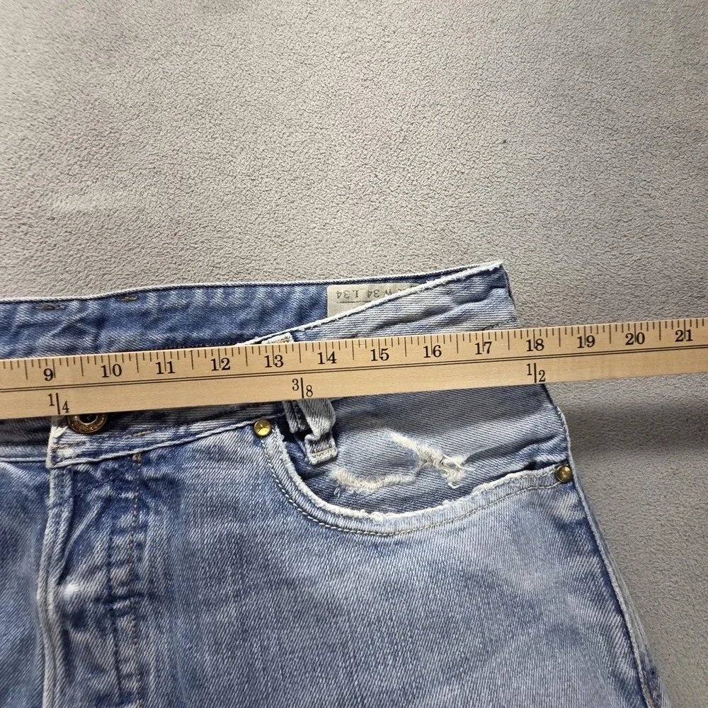 Diesel Jeans Mens 34x34 Blue Kajo Relaxed Straight Button Fly Made Italy 0071J
